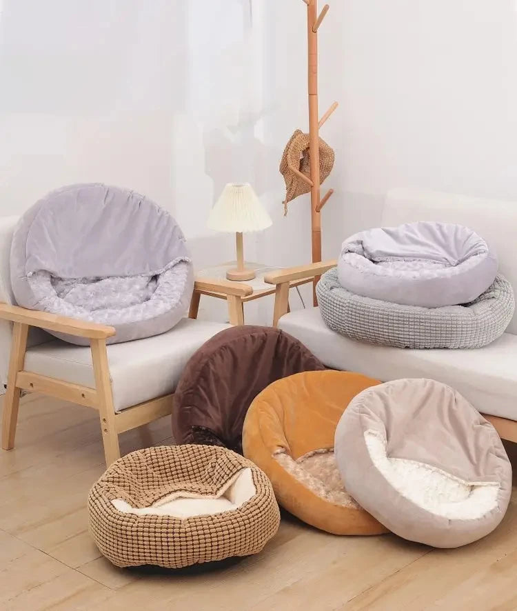 Cama Redonda Para Animais De Estimação Cão Gato Cachorro Casa Tapete Quente Cobertores De Inverno Cama Ortopédica Fofa Para Gatos E Cães, Adequada Para O Inverno