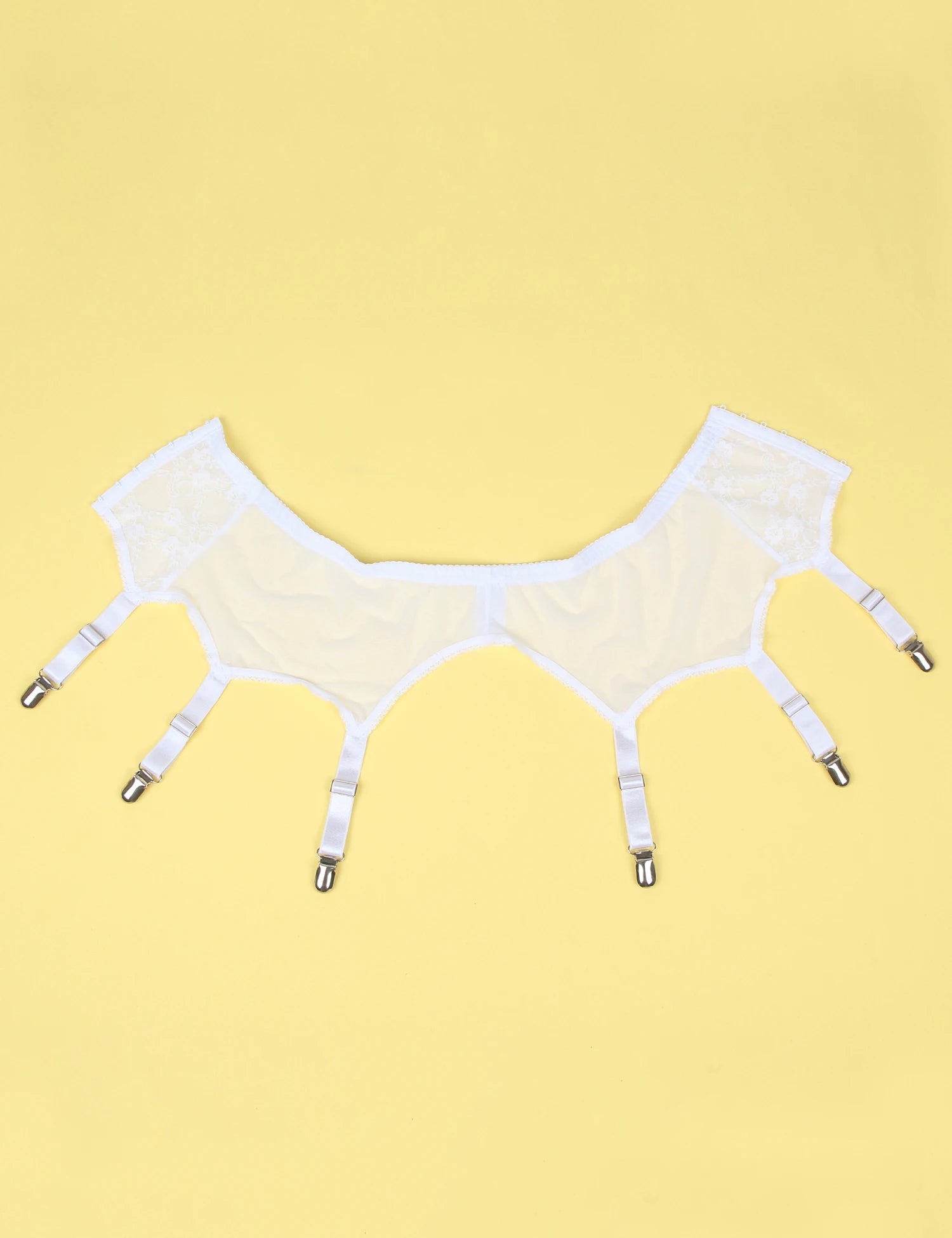 High Waist Garter Belt Set with Lace Thong