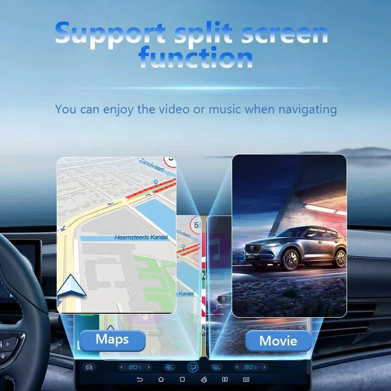 FLIXIVI CarPlay Ai Box 8+128G Android 13 Wireless Carplay Adapter/Android Auto QCM6125 8-Cores  CPU 4G LTE for VW Audi Kia Fiat