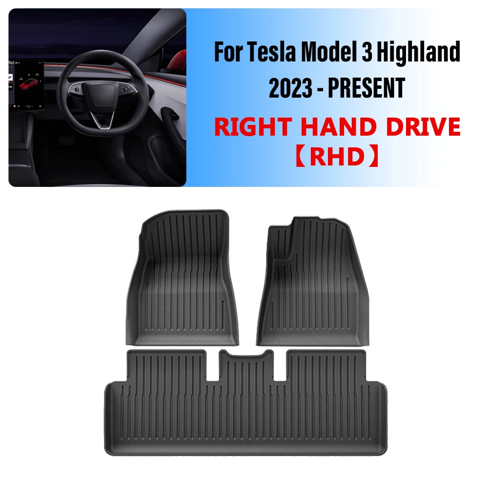 Tesla Model 3 Highland 2024 TPE Waterproof Floor Mat Set