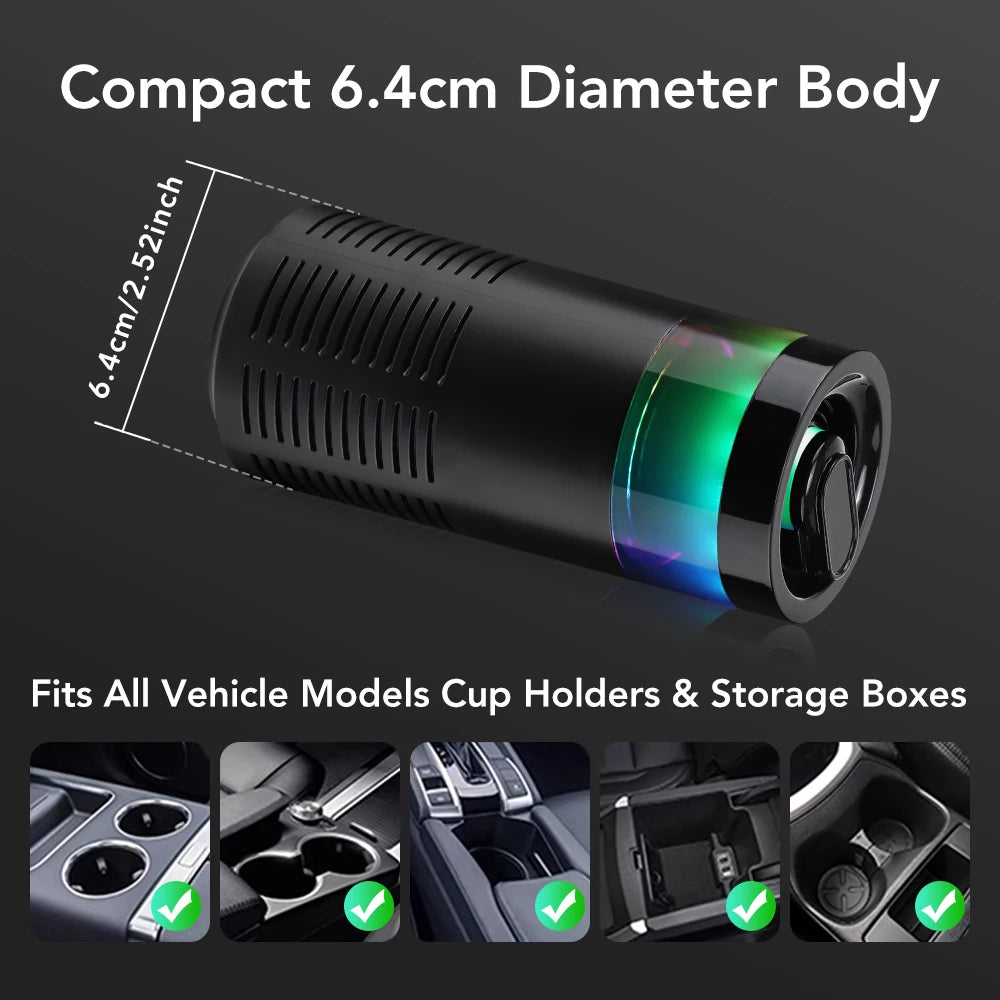Mini Car Air Purifier Eliminate Pet/Smoke Odor Purification Ionizer Gift Aroma Stick Negative Ion Air Freshener  Ambient Light
