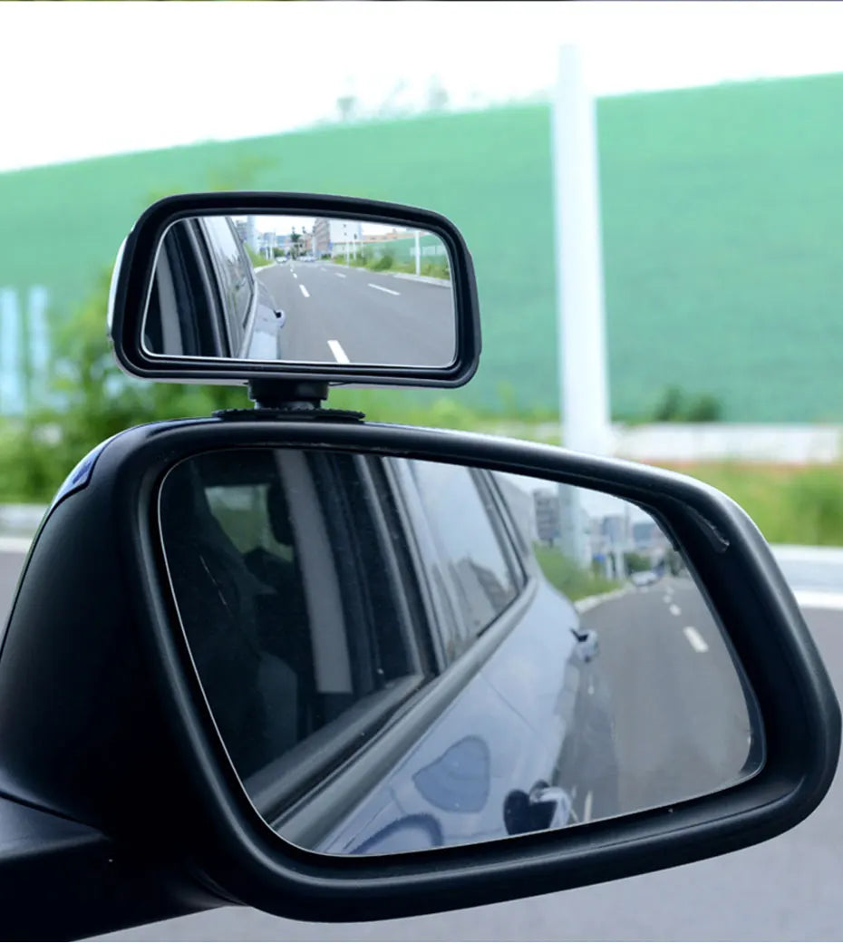 SEAMETAL 360-Degree Rotation Safety Convex Mirror Wide Angle Self-Adhesive Car Blind Spot Mirror Auto Auxiliary Rear View Mirror