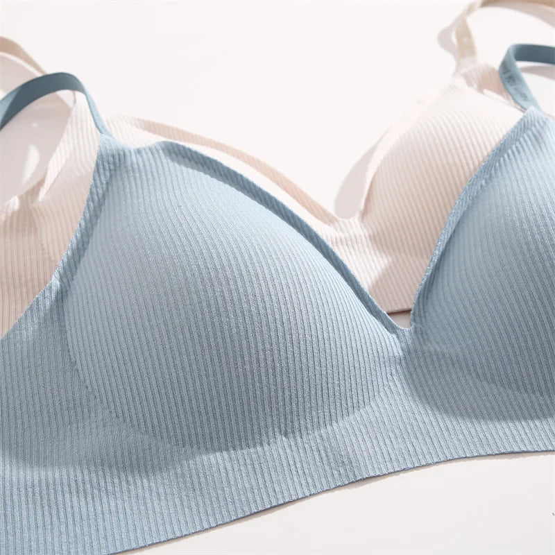 3-Pack Seamless Wire-Free Plunge Push Up Bras