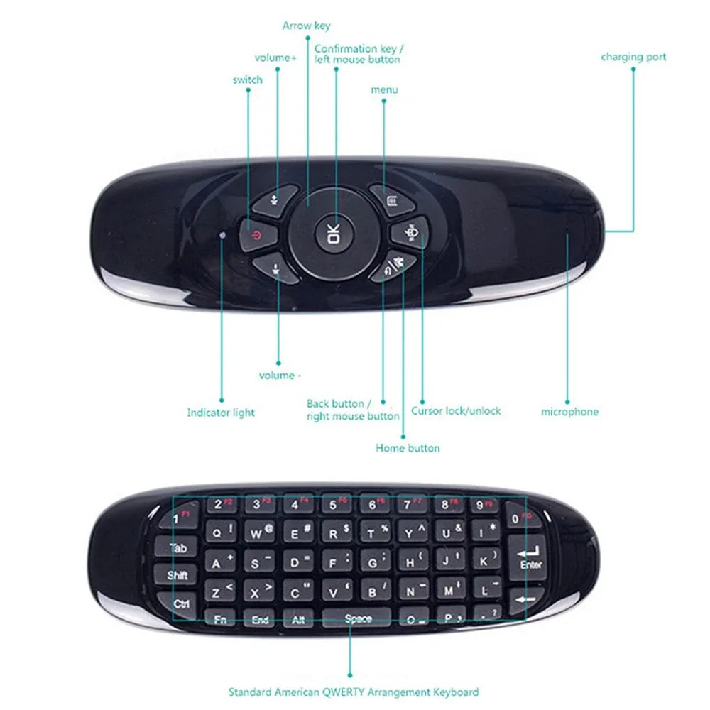 C120 Backlight Air Mouse 2.4G RF Wireless Mini Keyboard Smart Gyroscope Keyboard Remote Control For Android Smart TV Box