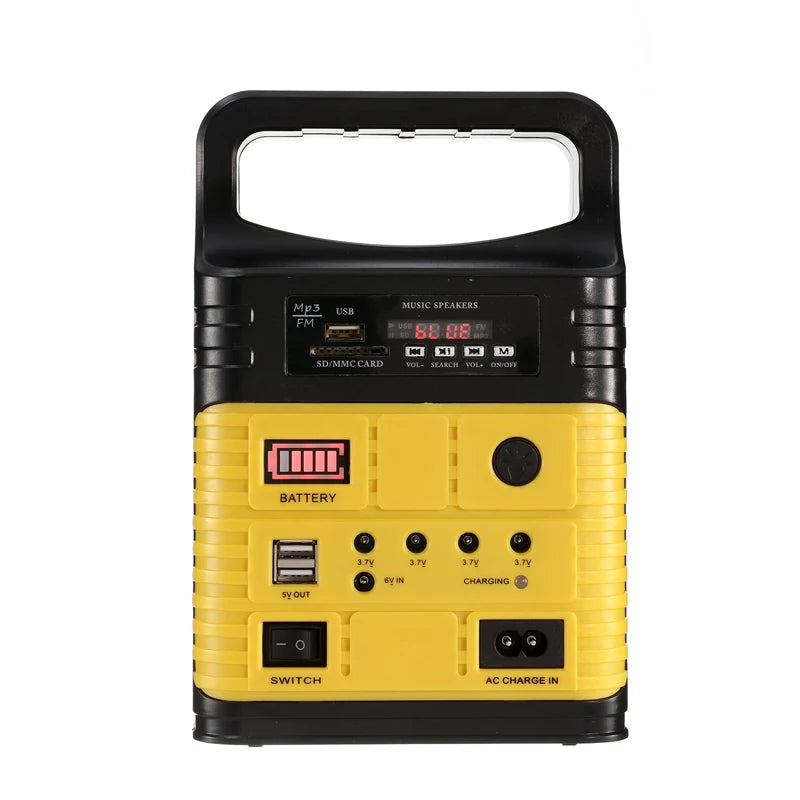 Portable Solar Generator System 3 Bulbs Radio Outdoor Solar Power Panel Camping Kit LED Emergency Lighting with Remote Control