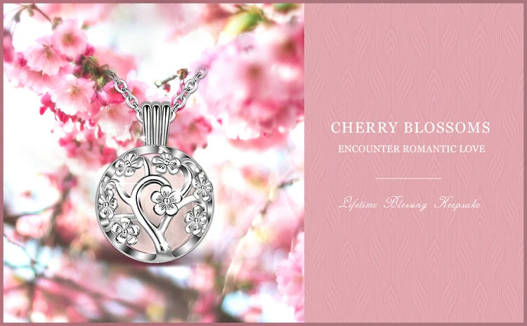 Cherry Blossom Angel Caller Pregnancy Pendant Necklace