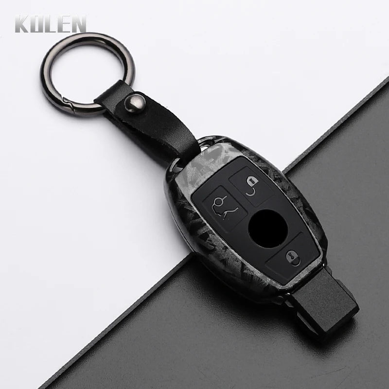 ABS Carbon Fiber Style Car Key Case Cover For Mercedes Benz W204 W205 W212 W213 W176 W177 W219 A B C E S G Class GLC CLA AMG Fob