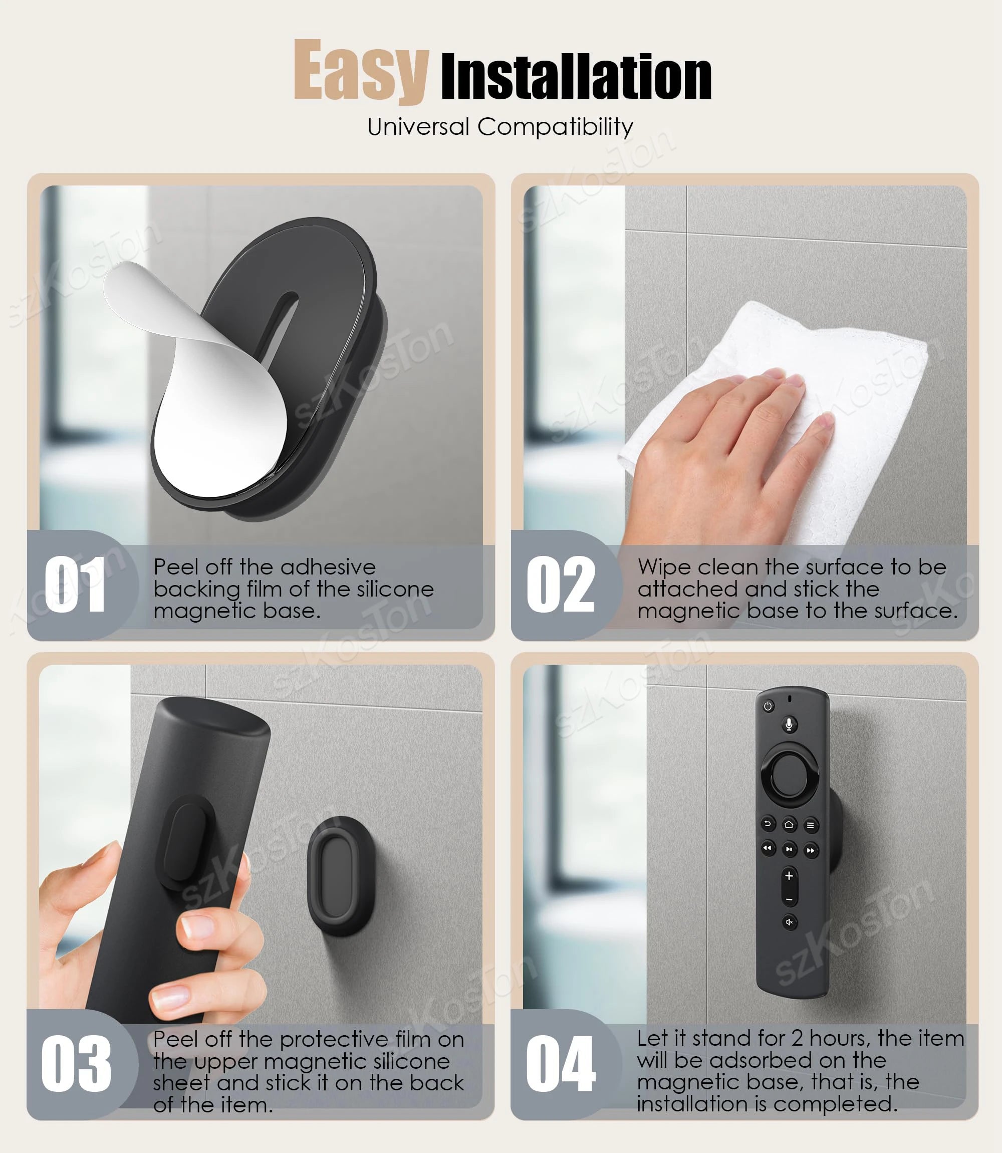 Magnetic Remote Control Holder Self-Adhesive Wall Mounted Storage Bracket for Remote Controls Household Goods Organizers Storage