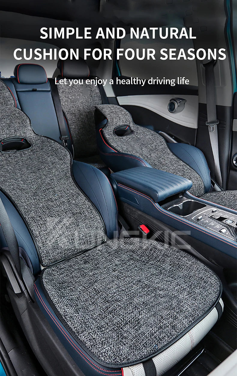 Para BYD Atto 3 Yuan Plus Tang Dolphin EV 2021 2022 2023 2024 2025 Almofada de Linho Respirável Tapete Protetor de Assento de Carro Acessórios