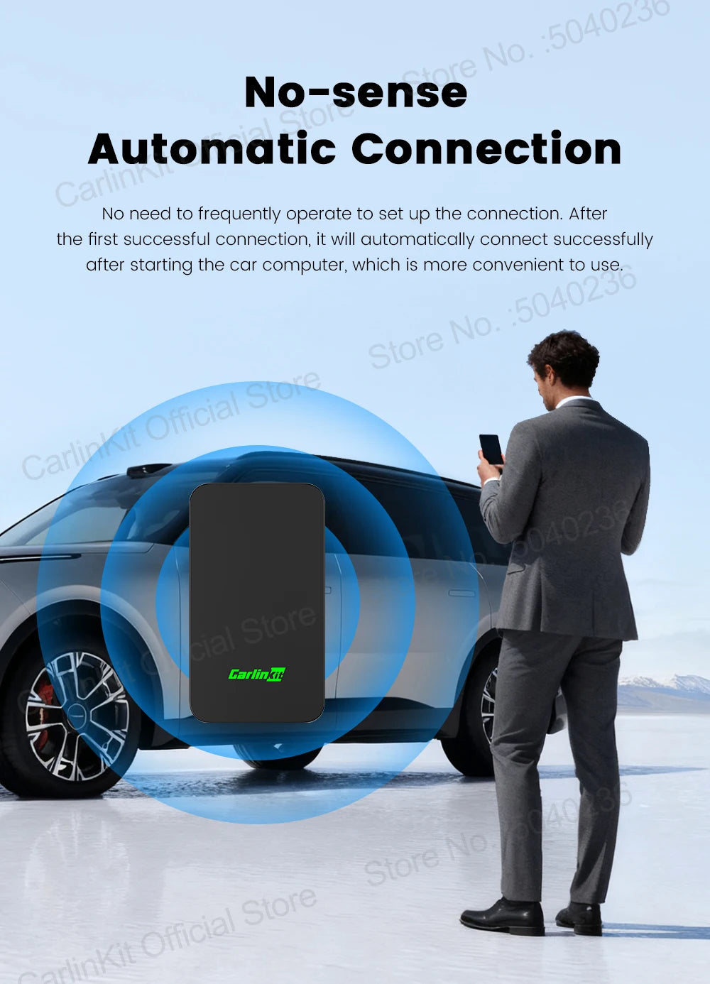 CarlinKit 5.0 C2Air 2-In-1 CarPlay Android Auto Wireless Adapter For Wired CarPlay Android Auto Cars Online Upgrade Plug & Play