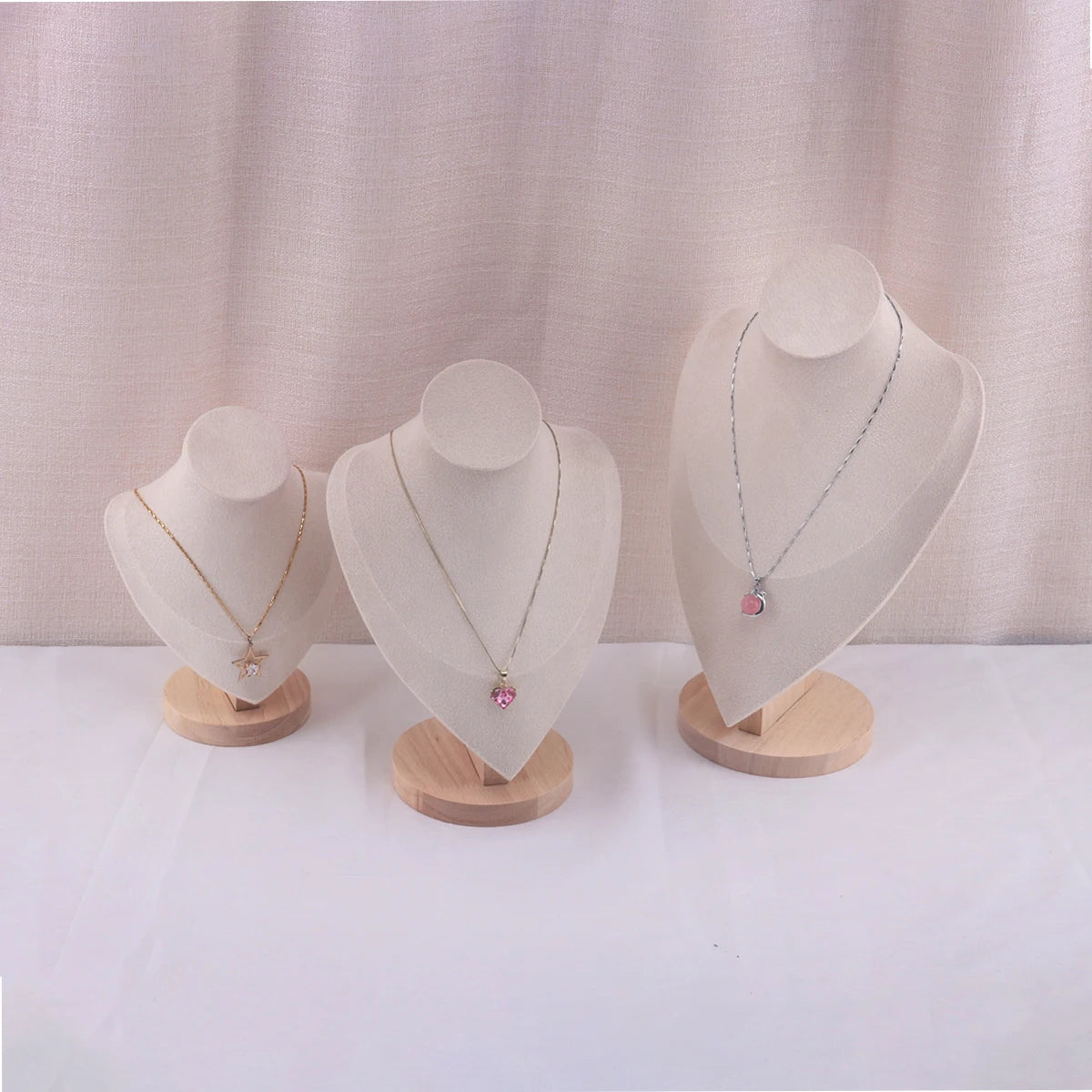 Velvet Portrait Necklace Jewelry Display Mannequin Bust Stand