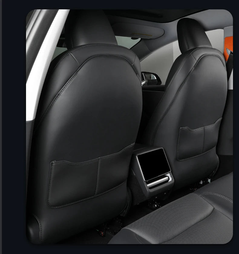 Tesla Model 3 & Y Leather Seat Back Kick Protectors