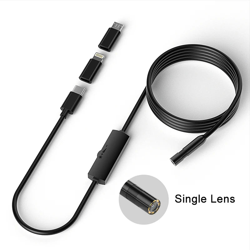 HD1080P Endoscope 3in1 Micro USB Type-C Single Dual Camera for IOS iphone Android Phones Waterproof Pipe Inspection Borescope