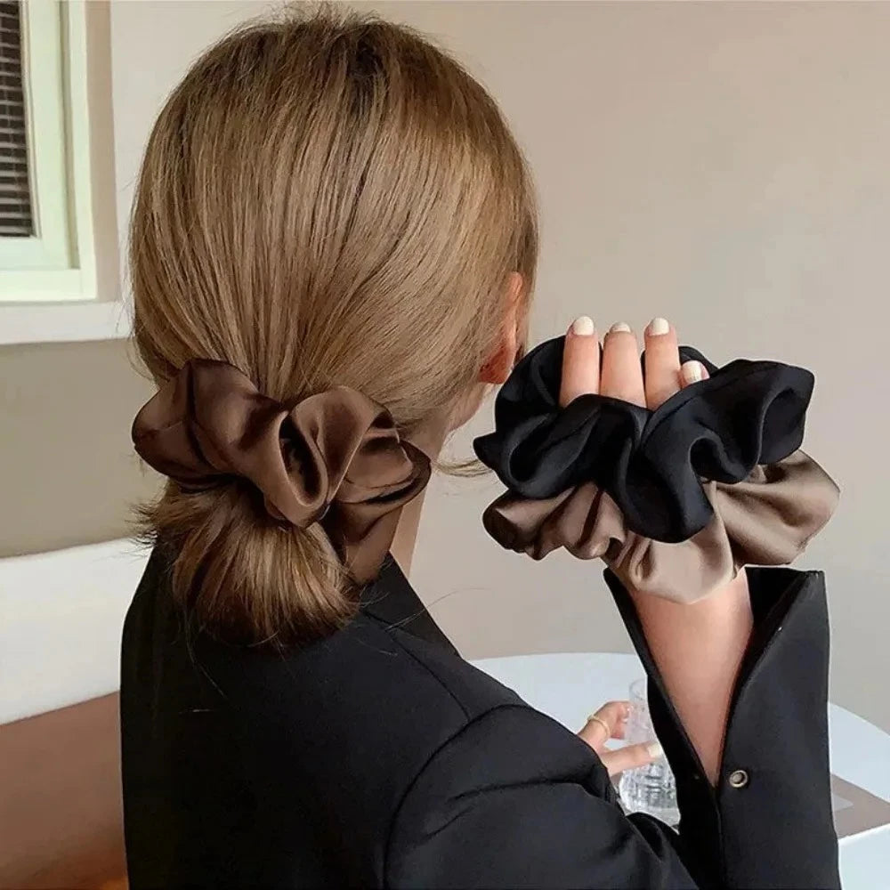 Premium Silk Satin Elastic Hair Scrunchies Ponytail Holder