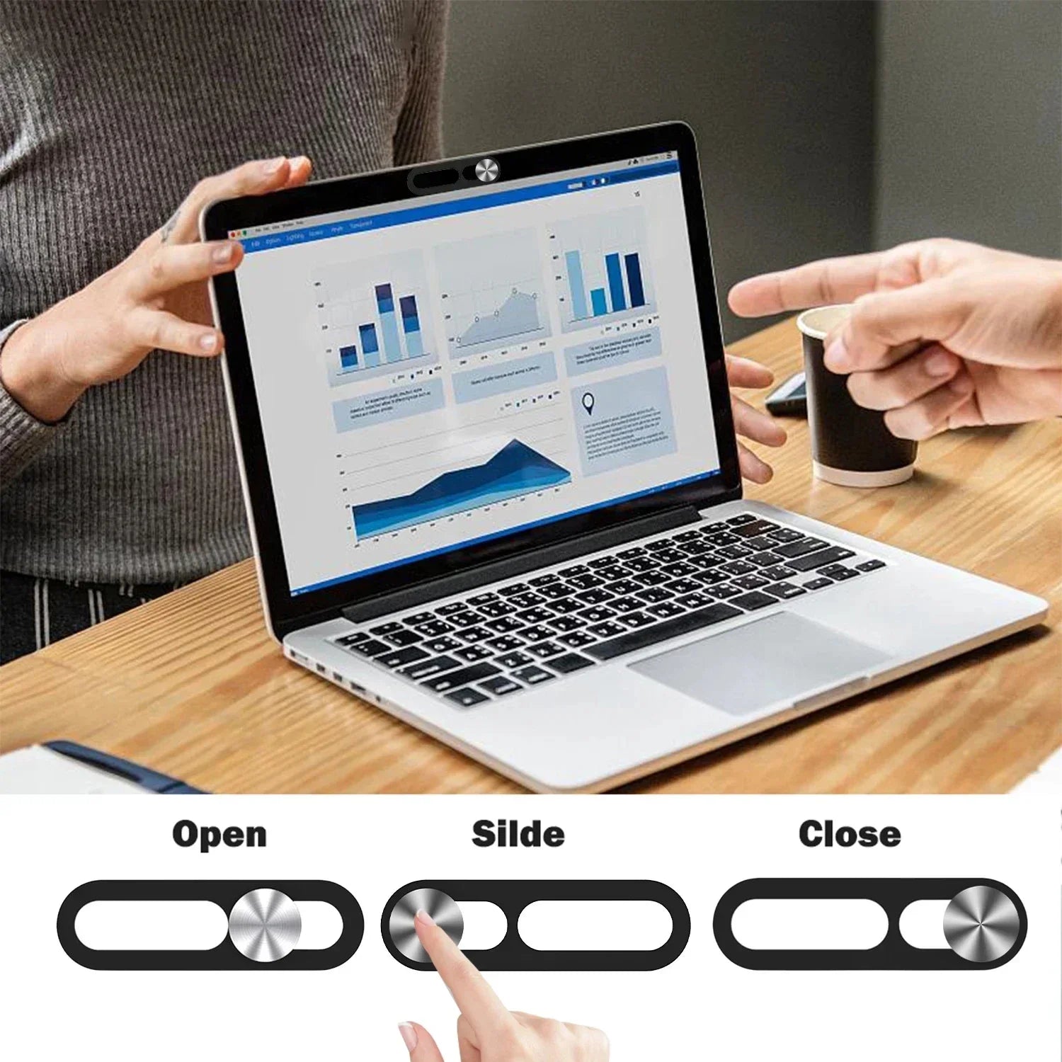 1-2Pcs Black Webcam Cover for IPhone Anti-hacker Shutter Privacy Protection Slide Shield Anti-peep for SmartPhone Laptop Camera
