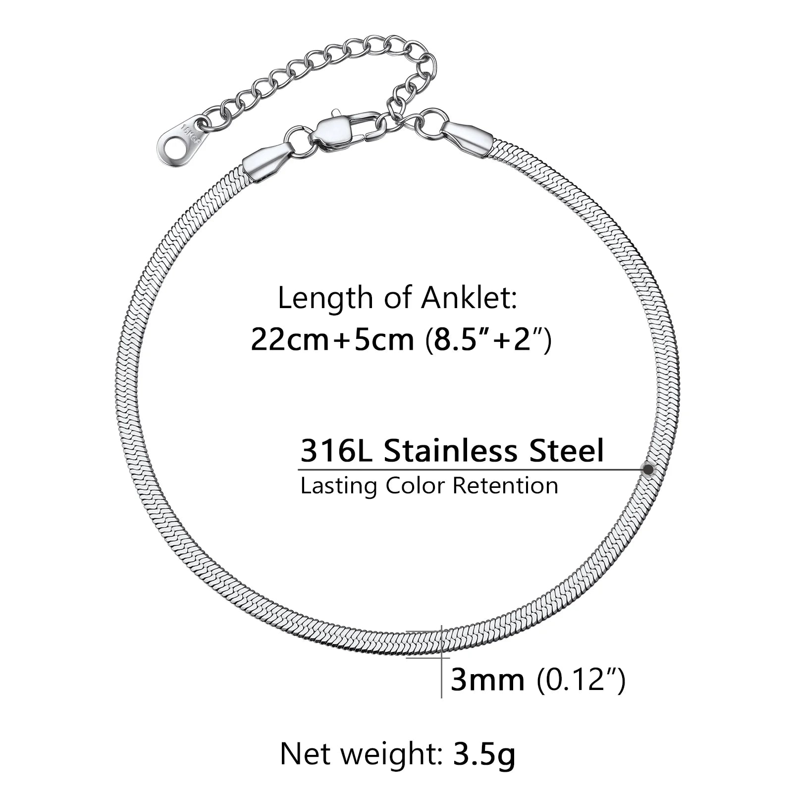 Stainless Steel Multi-Style Anchor and Curb Chain Anklet