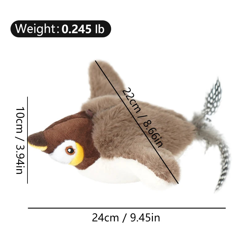 Interactive Flapping Bird Cat Toy with Catnip & USB Charging
