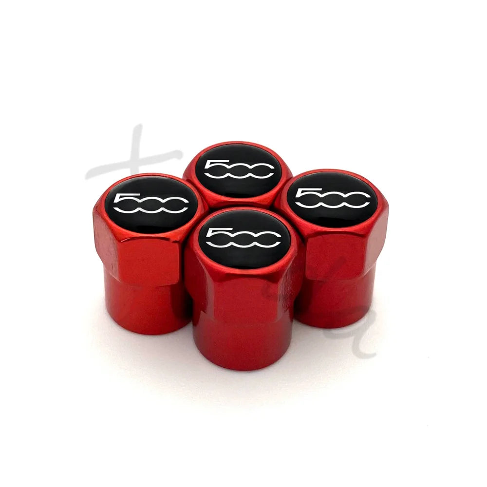 4Pcs Aluminum Alloy Car Wheel Tire Valve Caps Air Tyre Stem Cover Case Plugs Airtight For Fiat 500 2007-2015 Styling Accessories