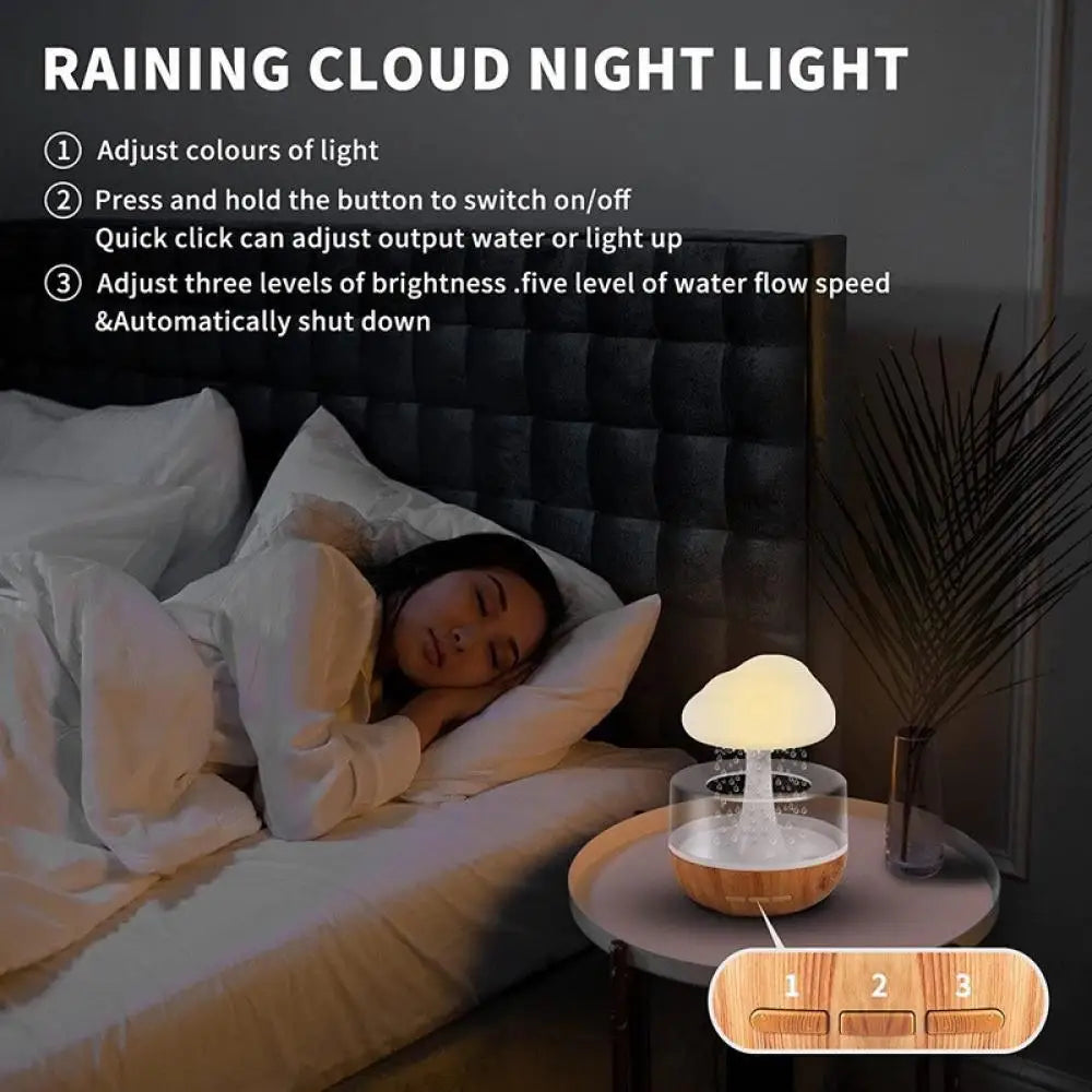 RainCloud Glow – Smart Raindrop Humidifier & Mood Light
