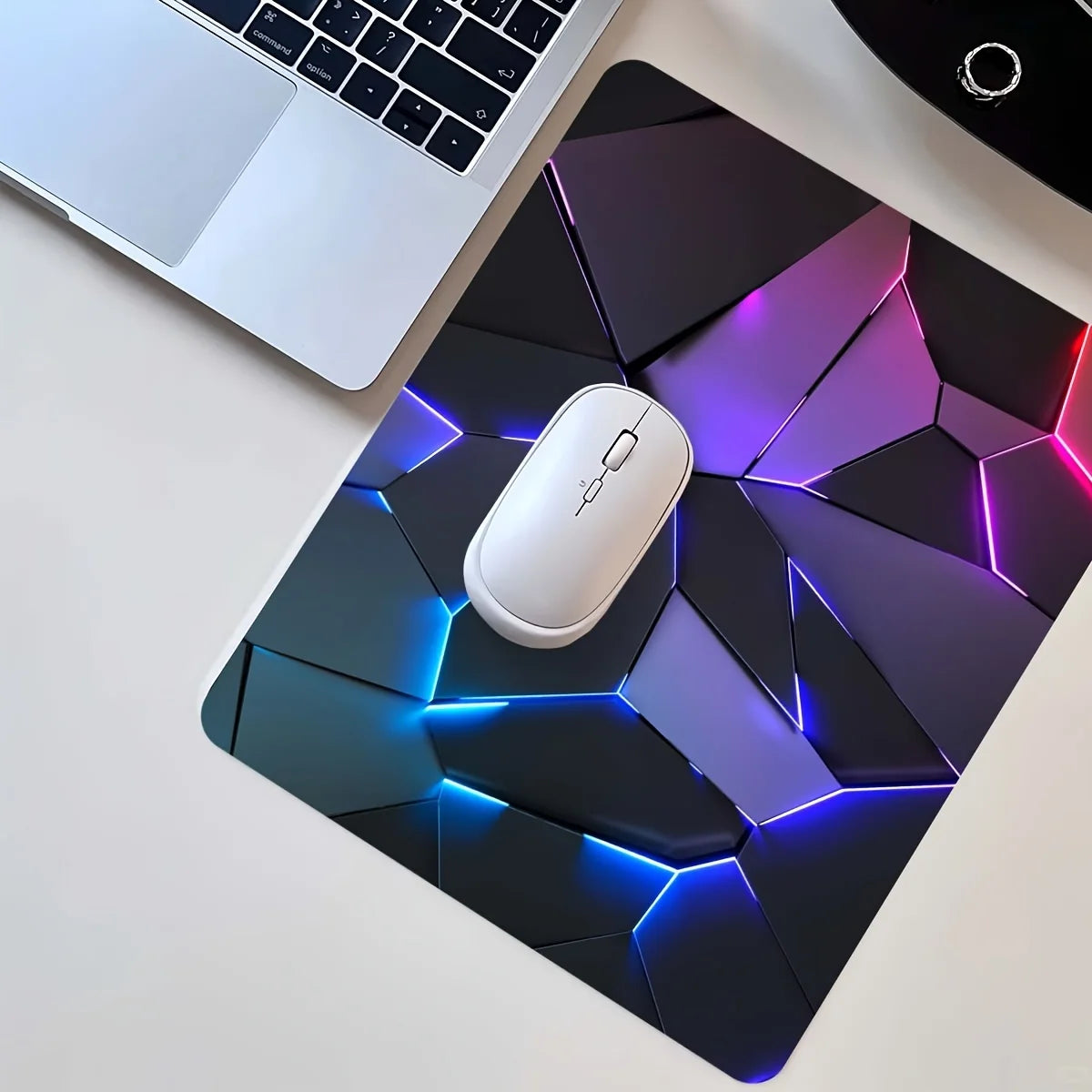 Tapete de rato RGB Geométrico Grande 400X900 Tapete de rato para jogos PC Teclado de computador XL Tapete de secretária Acessórios de interior de escritório