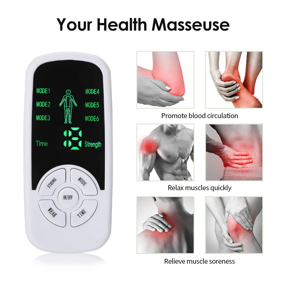 Portable EMS TENS Unit Muscle Stimulator 6 Mode Body Massager