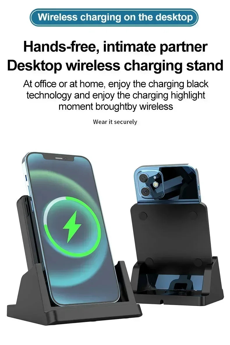 30W Wireless Charger Removable Desktop Vertical Holder Stand For iPhone 16 15 14 13 12 Samsung S25 Xiaomi 15 Quick Charging Dock