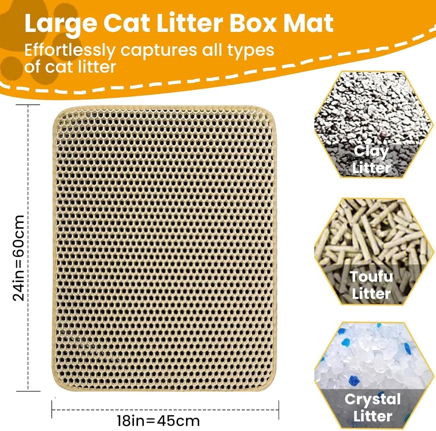 Advanced Double Layer Honeycomb Waterproof Cat Litter Mat