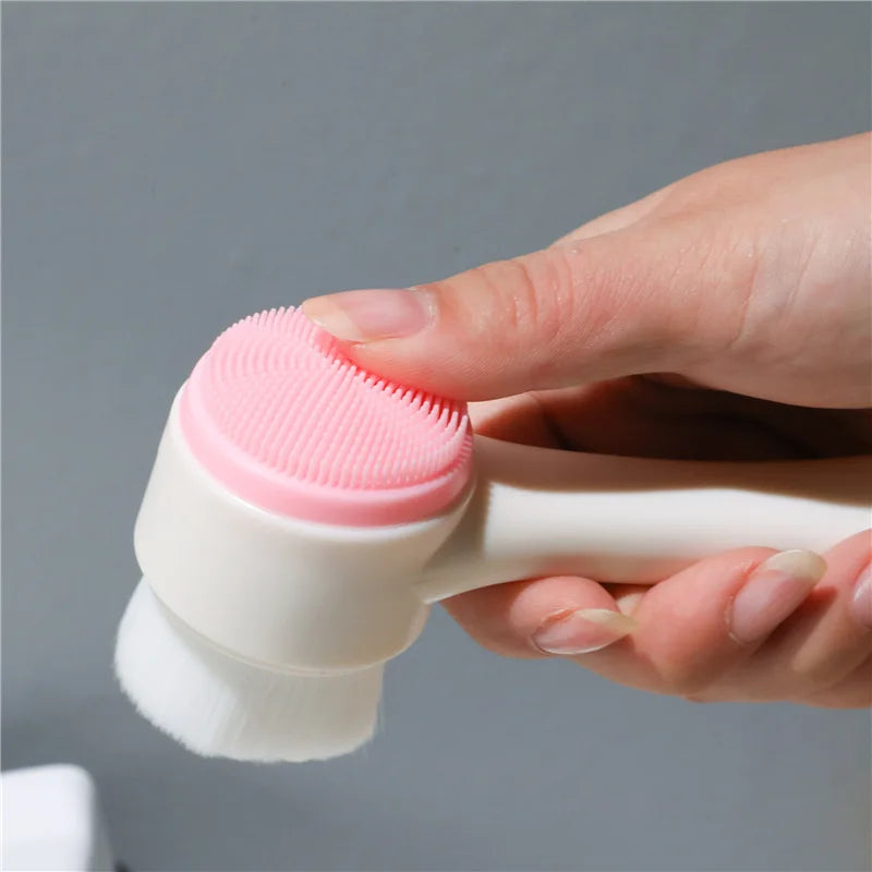Dual-Sided Silicone Pet Paw Cleaner and Massage Grooming Brush