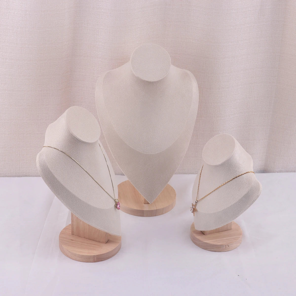 Velvet Portrait Necklace Jewelry Display Mannequin Bust Stand