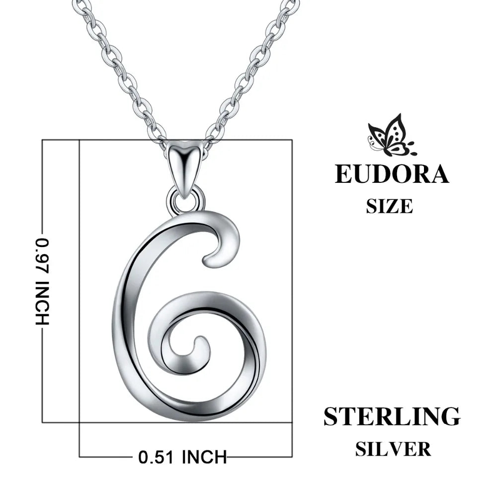 925 Sterling Silver Initial Letter Pendant Necklace