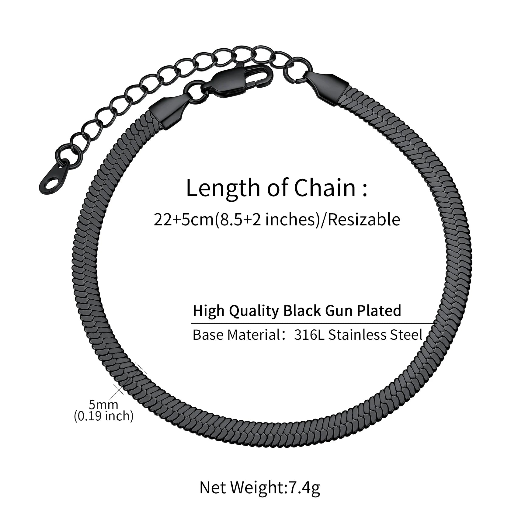 Stainless Steel Multi-Style Anchor and Curb Chain Anklet