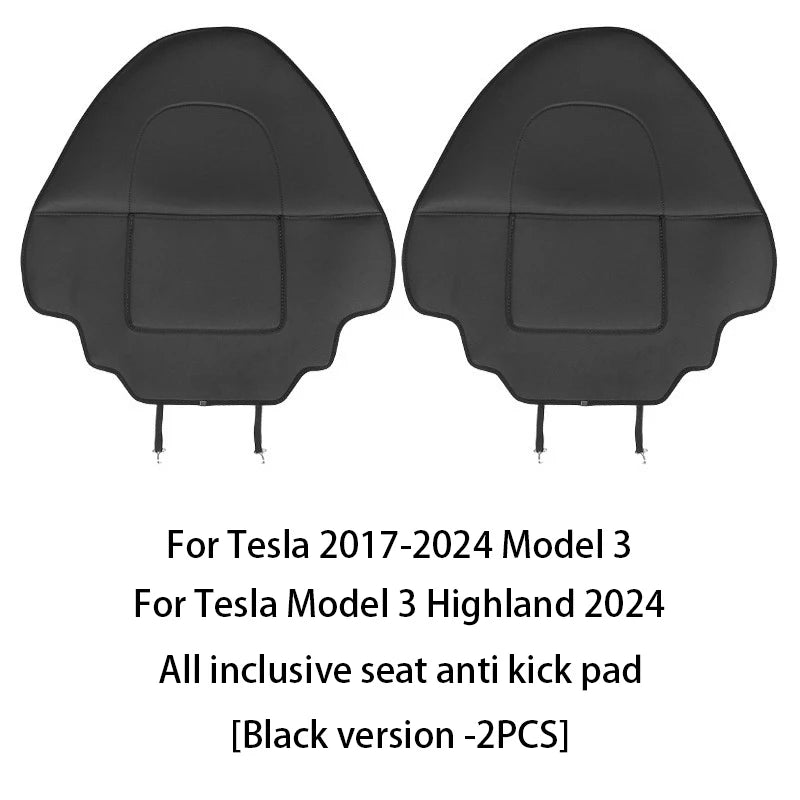 Tesla Model 3 & Y Leather Seat Back Kick Protectors
