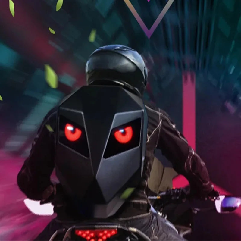 LED Knight Cycling Backpack Fashion Motorcycle Helmet Bluetooth Waterproof Hard Shell Laptops Bags Personality With Eye