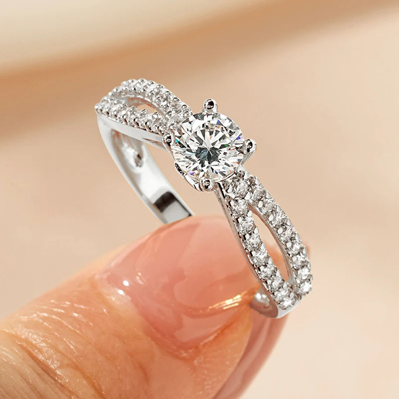 14k Gold-Style Plated Infinity Love Round Cut CZ Ring