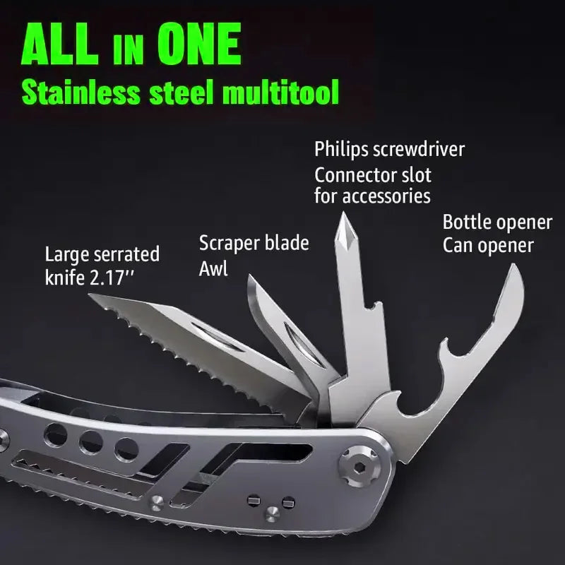 Premium 24-in-1 Stainless Steel Survival Multi-Tool Pliers Set