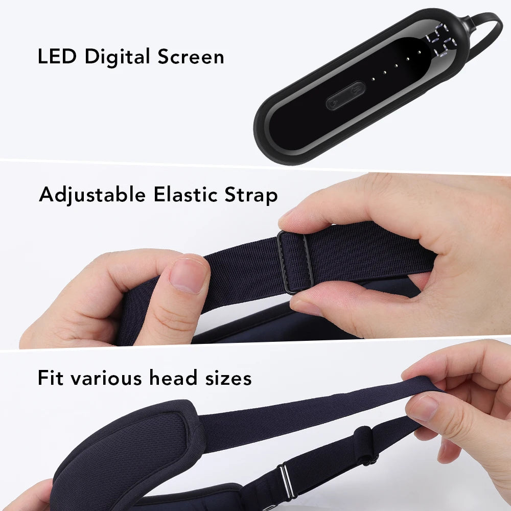 Hot Compress and Massage Eye Mask Electric Heated Eye Massager for Relieve Eye Strain Dark Circles Sleeping Mask Eyeshades