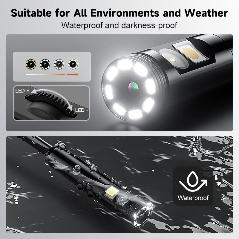 HD1080P Endoscope 3in1 Micro USB Type-C Single Dual Camera for IOS iphone Android Phones Waterproof Pipe Inspection Borescope