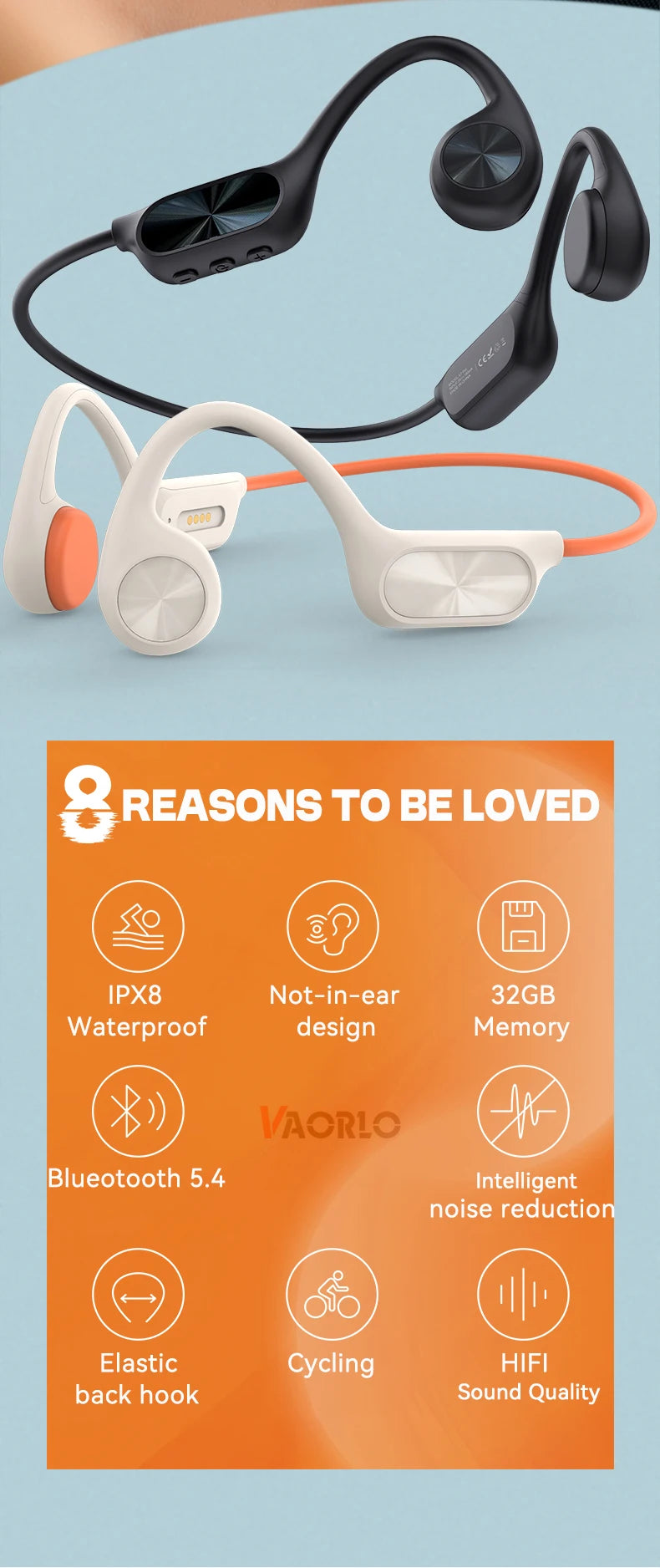 New X7 True Bone Conduction Headset Bluetooth 5.4 IPX8 Depth Waterproof Built-in Mic MP3 32GB Memory Player For Swimming Diving