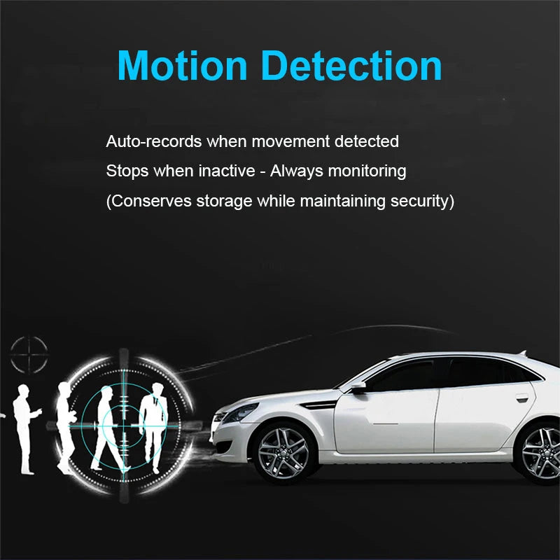 4K 4CH Hidden Car DVR with APP 24H Parking Mode G Sensor Motion Detect Loop Record Time Lapse Stealth Recording Night Vision WDR