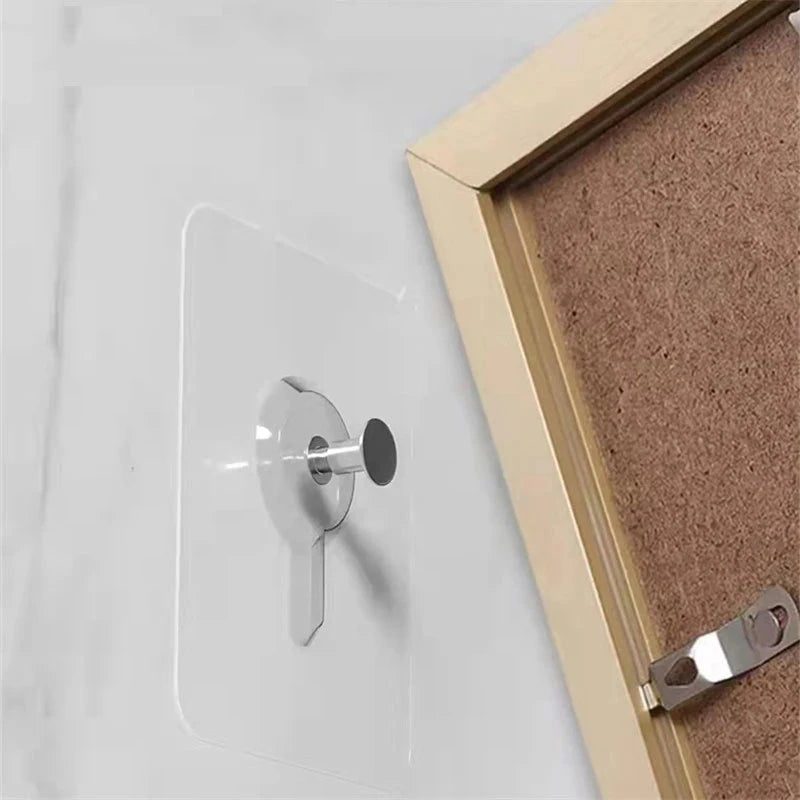 6-30Pcs Screw Wall Hooks Self Adhesive Hangers Seamless Nail Screw Free Sticker Hook for Wall Mount Kitchen Bathroom Home Office