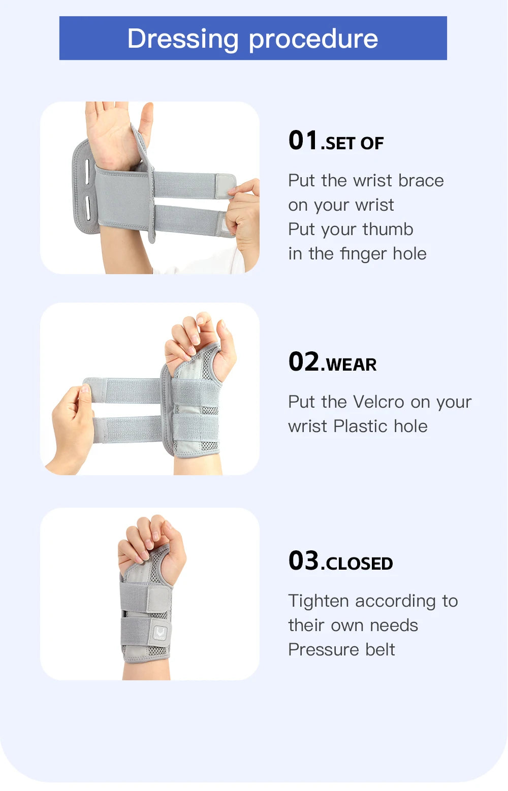 Ergonomic Wrist Brace with Splints for Pain Relief Support