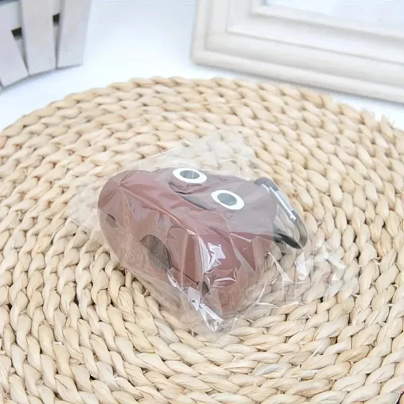 Portable Poop-Shaped Pet Waste Bag Dispenser with Leash Clip