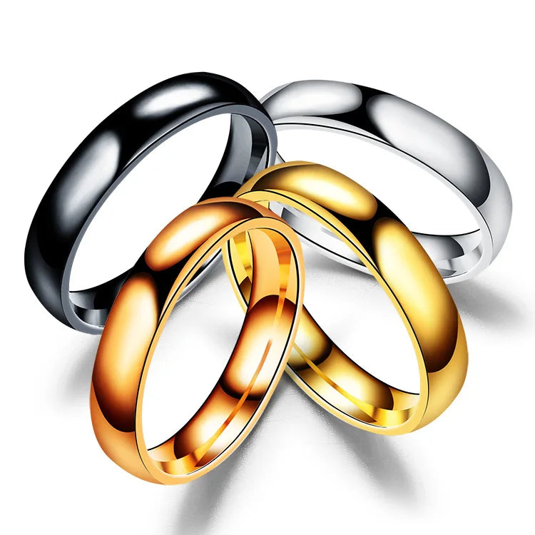 6mm Polished Stainless Steel Minimalist Wedding Ring