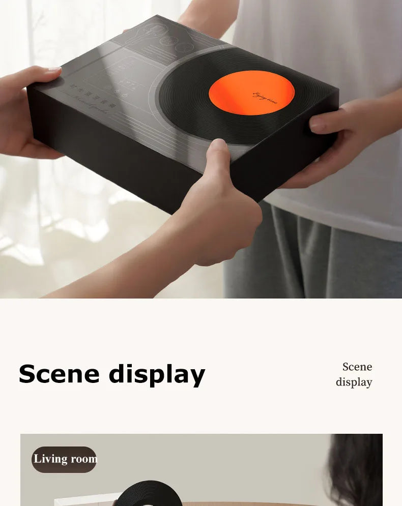 Mini Retro Bluetooth 5.3 Speaker with AUX Playback Wireless Hifi Retro Film Sound Music Box with Clock Display Support TF Card