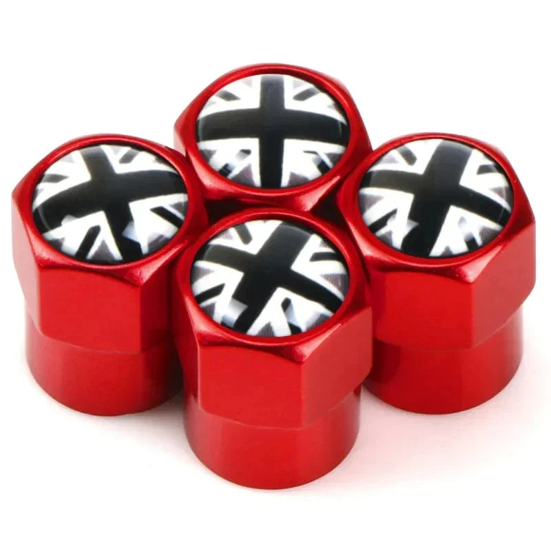 4Pcs UK Flag Car Wheel Tire Stem Air Valve Caps Covers For MINI COOPER S JCW F55 F56 R55 R56 R60 F60 Exterior Auto Accessories