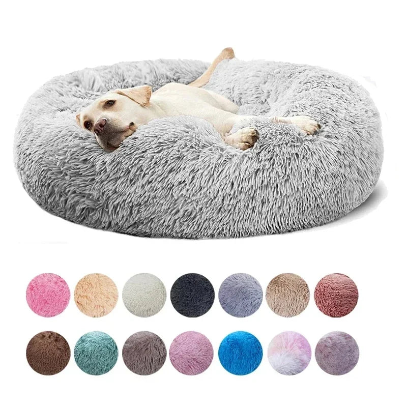 Cama Para Animais De Estimação Super Macia Para Gatos Pelúcia Tamanho Normal Lavável Cama Calmante Cama Donut Artefacto De Dormir Confortável Adequado Para O Inverno
