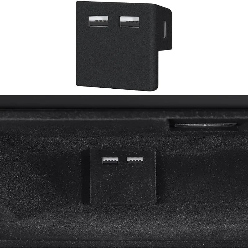 Tesla Model 3 & Model Y Juniper Glovebox Flocked USB Hub