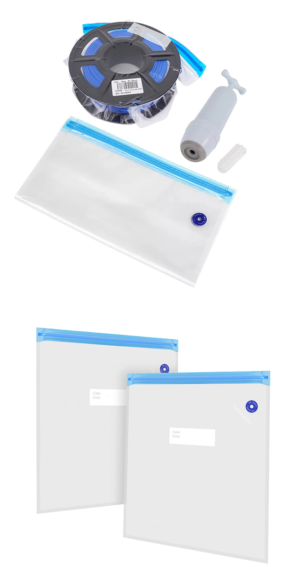 3D Printer Filament Storage Bag PLA PETG ABS Vacuum Bag Dryer Safekeep Humidity Resistant Sealing Bags Keep Filament Dry Sealed