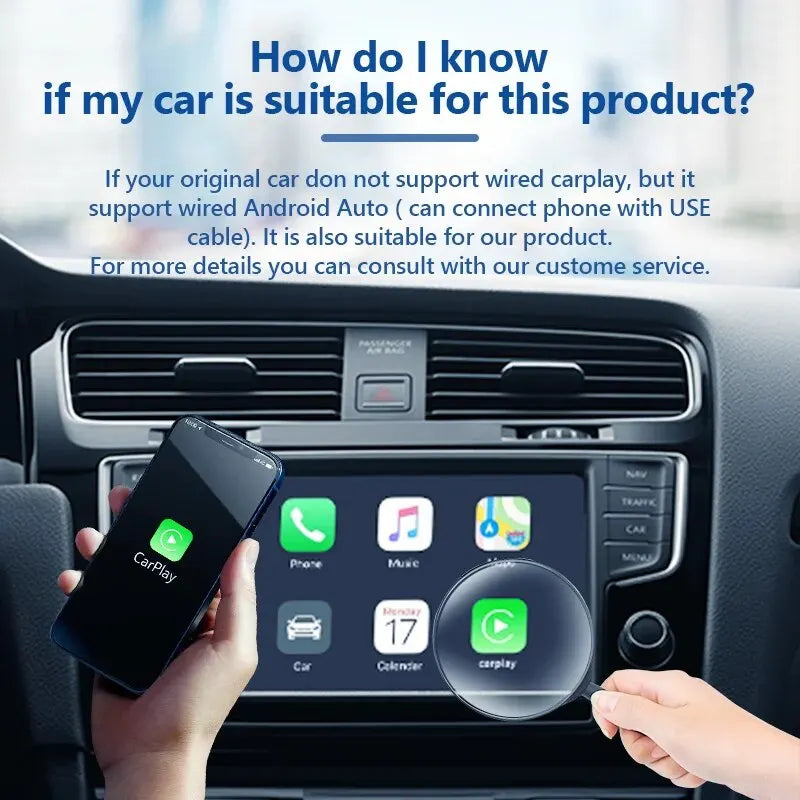 FLIXIVI CarPlay Ai Box 8+128G Android 13 Wireless Carplay Adapter/Android Auto QCM6125 8-Cores  CPU 4G LTE for VW Audi Kia Fiat