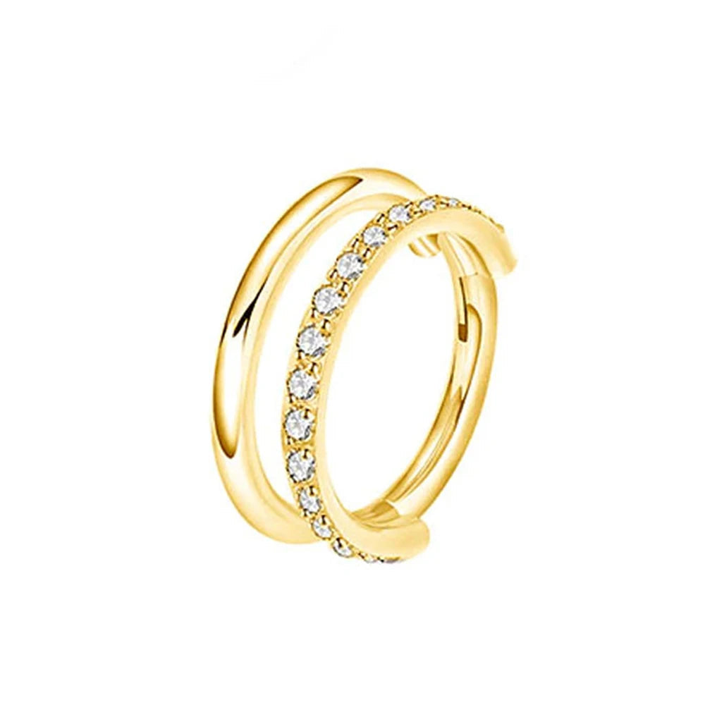 G23 Titanium 16G CZ Hinged Segment Clicker Hoop Piercing